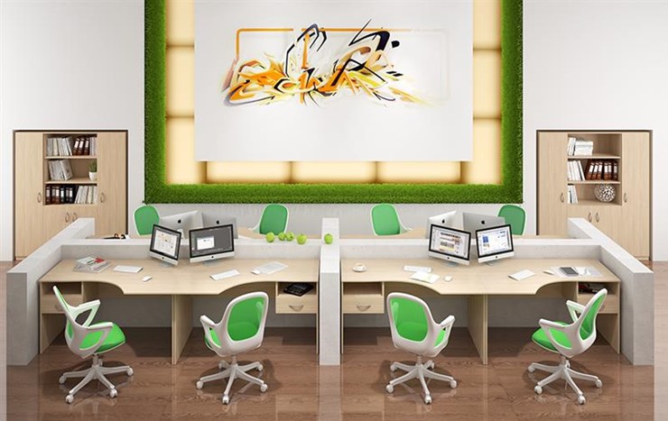 Мебель для персонала SIMPLE с эргономичными столами и шкафом в Кирове - изображение 6